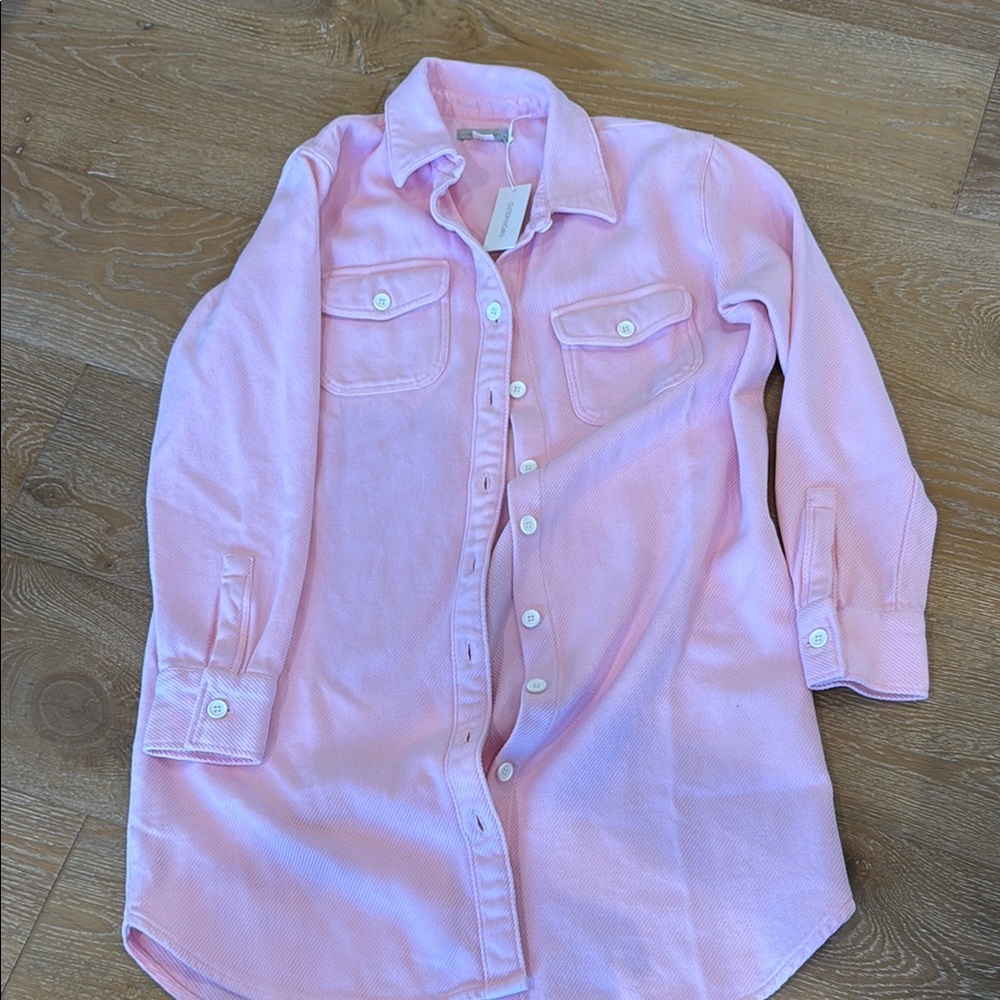 Outerknown Pink Blanket Shirt Dress
